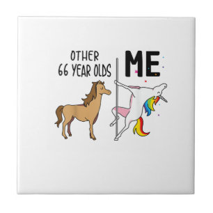 Other Unicorn 66 Year Olds Birthday And Me Gift Fo Ceramic Tile