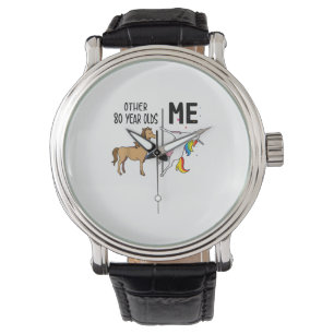 Other Unicorn 80 Year Olds Birthday And Me Gift Fo Watch