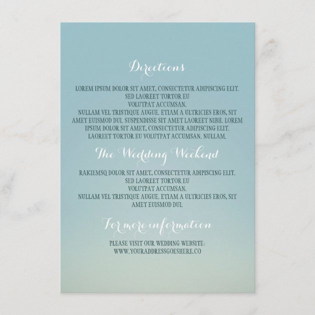 Other Wedding Details Enclosure Card