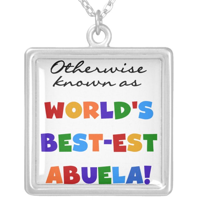 Otherwise Known as Best-est Abuela Gifts Silver Plated Necklace (Front)