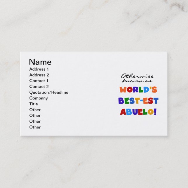 Otherwise Known As Best-est Abuelo Business Card (Front)