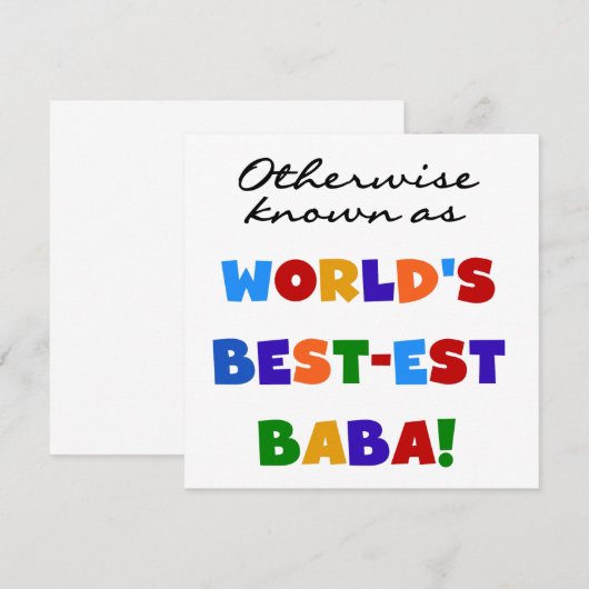 Otherwise Known as Best-est Baba T-shirts and Gift (Front/Back)