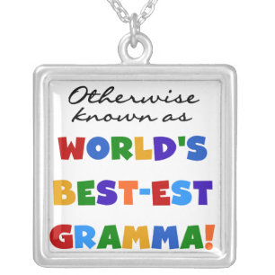 Otherwise Known as Best-est Gramma T-shirts Silver Plated Necklace