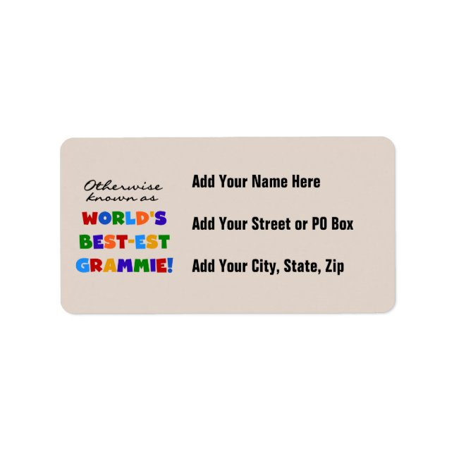 Otherwise Known as Best-est Grammie Gifts Label (Front)