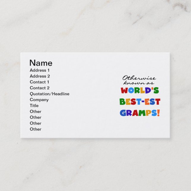 Otherwise Known as Best-est Gramps Business Card (Front)