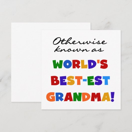Otherwise Known as Best-est Grandma Gifts (Front/Back)