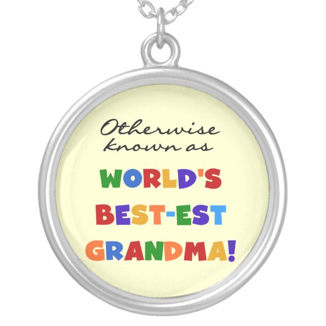 Otherwise Known as Best-est Grandma Gifts Silver Plated Necklace (Front)