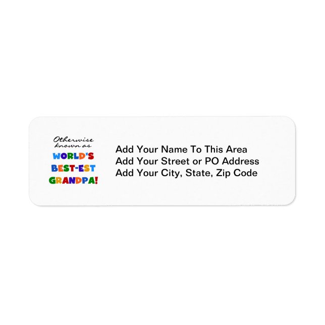 Otherwise Known as Best-est Grandpa Gifts Label (Front)