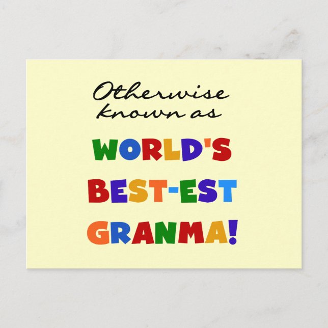 Otherwise Known as Best-est Granma Gifts Postcard (Front)
