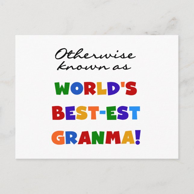 Otherwise Known as Best-est Granma Gifts Postcard (Front)