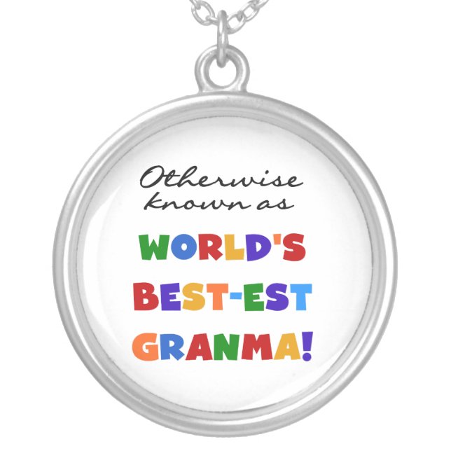 Otherwise Known as Best-est Granma Gifts Silver Plated Necklace (Front)