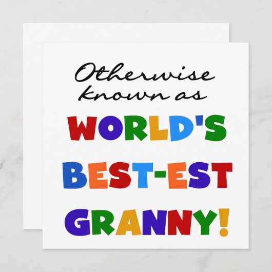 Otherwise Known as Best-est Granny Gifts (Front/Back)