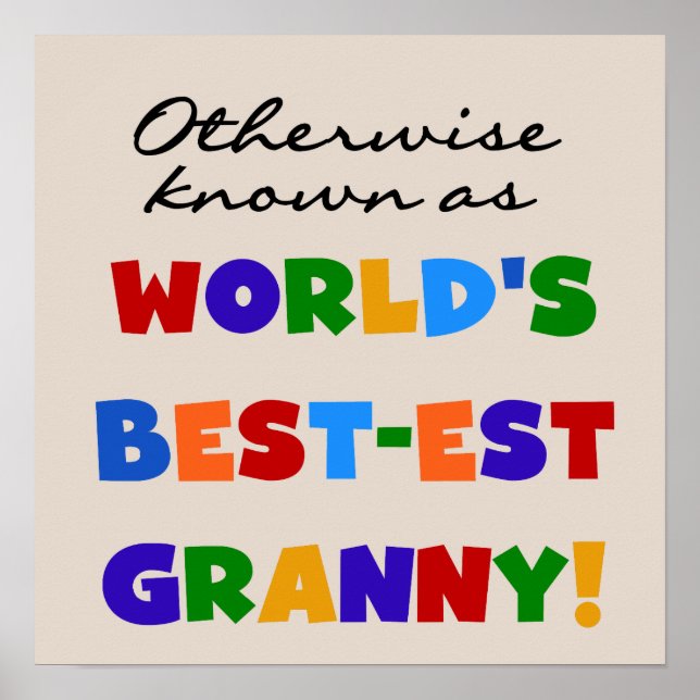 Otherwise Known as Best-est Granny Gifts Poster (Front)