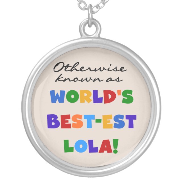 Otherwise Known as Best-est Lola Gifts Silver Plated Necklace (Front)