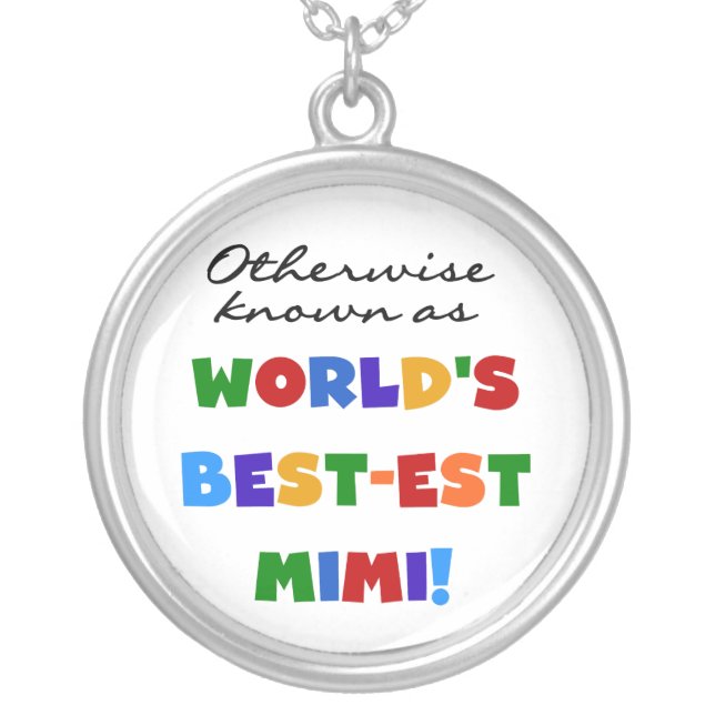 Otherwise Known as Best-est Mimi Gifts Silver Plated Necklace (Front)