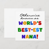 Otherwise Known as Best-est Nana Tshirts (Front/Back)