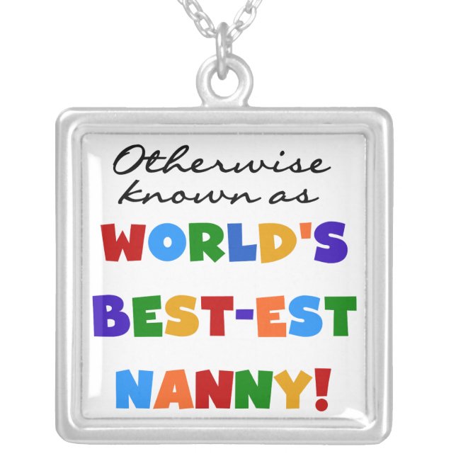 Otherwise Known as Best-est Nanny Gifts Silver Plated Necklace (Front)