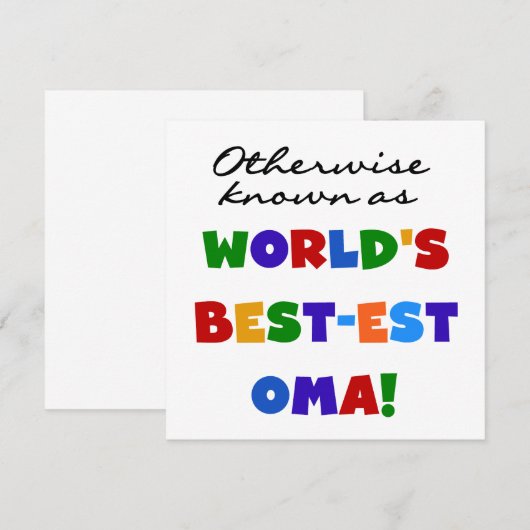 Otherwise Known as Best-est Oma Tshirts and Gifts (Front/Back)