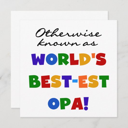 Otherwise Known as Best Opa T-shirts and Gifts (Front/Back)