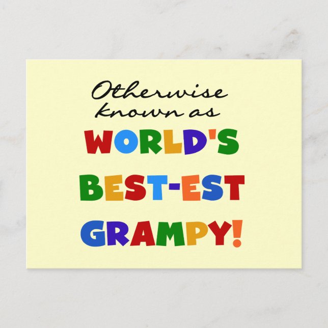 Otherwise Known as World's Best-est Grampy Gifts Postcard (Front)