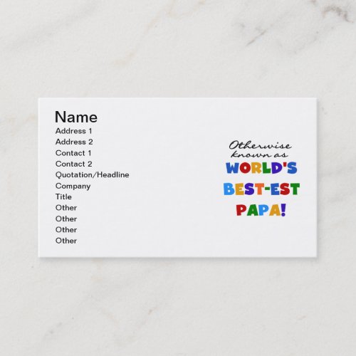 Otherwise Known Best-est Papa Tshirts and Gifts Business Card