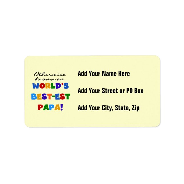 Otherwise Known Best-est Papa Tshirts and Gifts Label (Front)