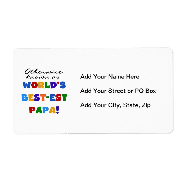 Otherwise Known Best-est Papa Tshirts and Gifts Label (Front)
