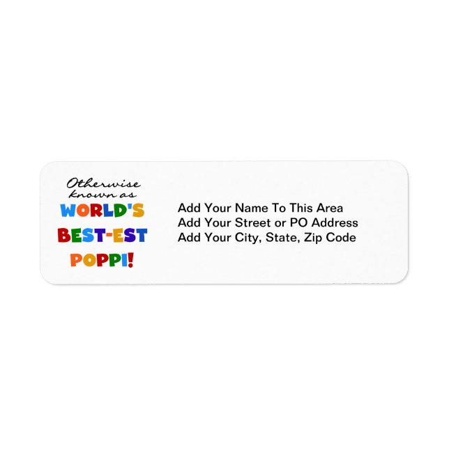 Otherwise Known Best-est Poppi T-shirts and Gifts Label (Front)