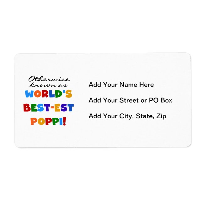 Otherwise Known Best-est Poppi T-shirts and Gifts Label (Front)