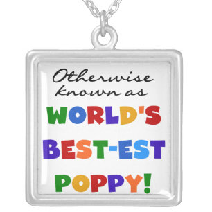 Otherwise Known Best-est Poppy Tshirts and Gifts Silver Plated Necklace