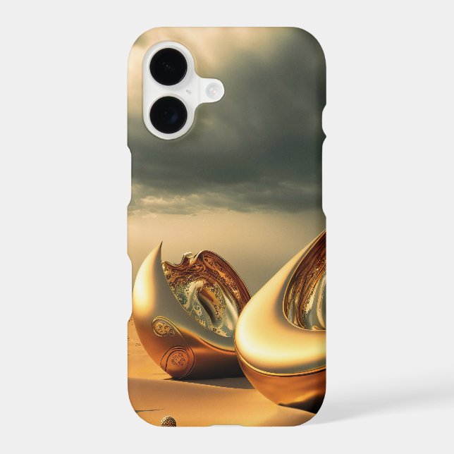 Otherworld Relics – Surreal Desert Sculpture iPhone Case (Back)