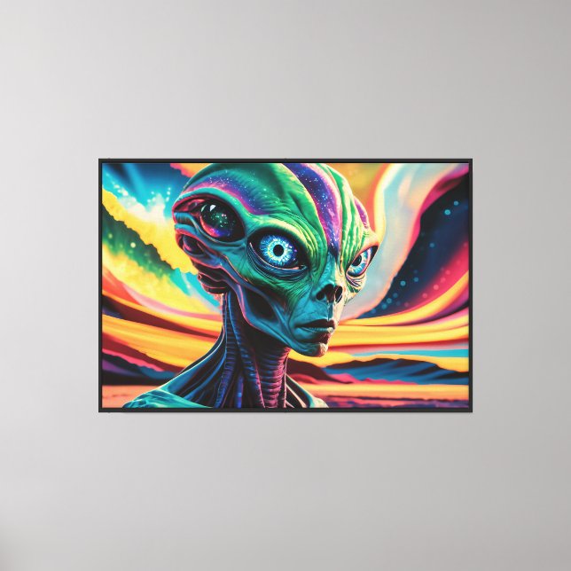 Otherworldly alien aurora canvas print (Front)