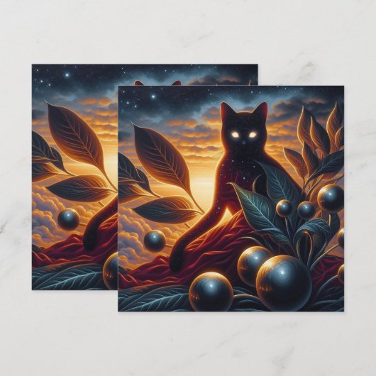 Otherworldly Cat Made of Stars: Surreal Artwork  (Front/Back)