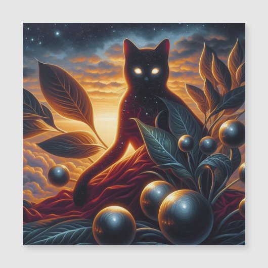 Otherworldly Cat Made of Stars: Surreal Artwork (Front)
