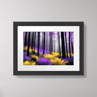 Otherworldly Purple and Yellow Enchanted Forest Framed Art