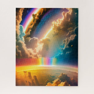 Otherworldly Rainbow Interstellar Event in Cosmos Jigsaw Puzzle
