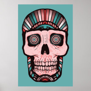 Otherworldly Skull: A Cosmic Reminder Poster