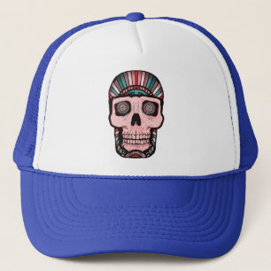 Otherworldly Skull: A Cosmic Reminder Trucker Hat