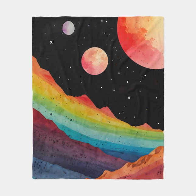 Otherworldly Spectrum Fleece Blanket (Front)