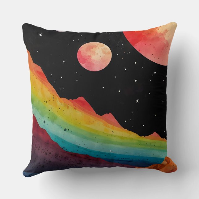 Otherworldly Spectrum Throw Pillow (Back)