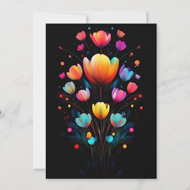Otherworldly Wildflowers Bouquet Invitation (Front)
