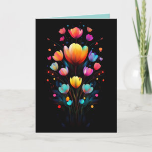 Otherworldly Wildflowers Bouquet Letterpress Thank You Card