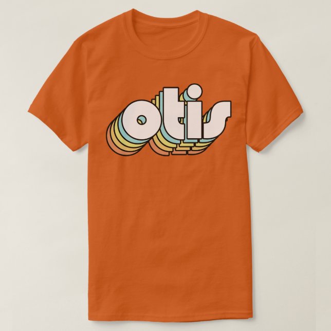 Otis Retro Rainbow Typography Faded Style T-Shirt (Design Front)