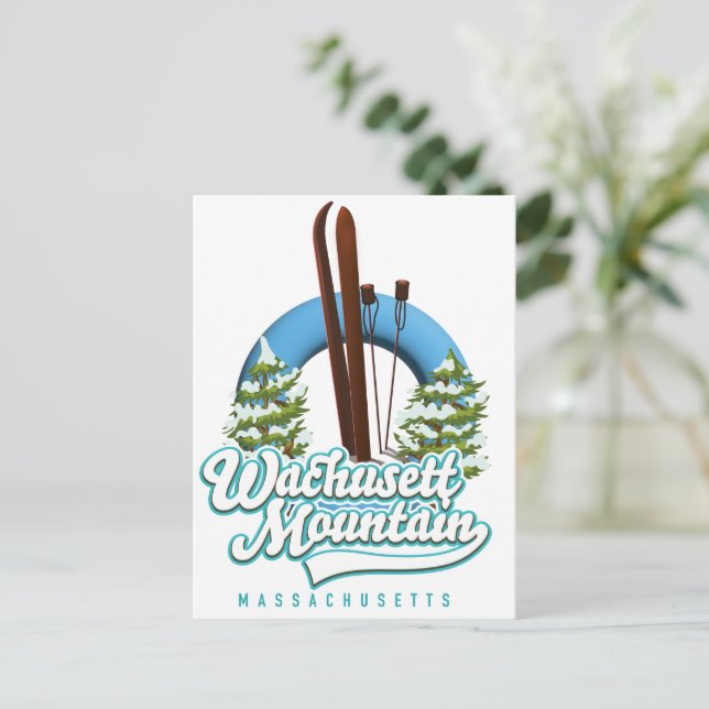 Otis Ridge Massachusetts ski logo Postcard (Standing Front)