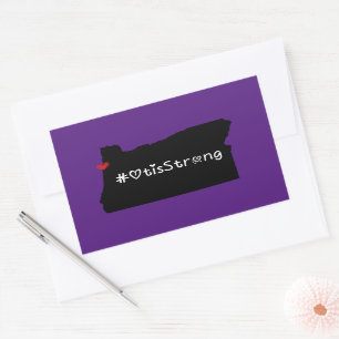 Otis Strong Heart Black Rectangular Sticker