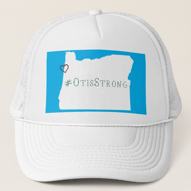 Otis Strong Rope Heart White Trucker Hat (Front)