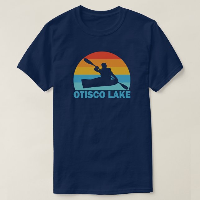 Otisco Lake New York Kayak T-Shirt (Design Front)
