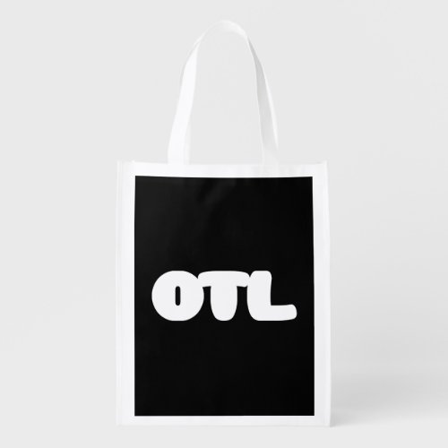 OTL Emoticon  Korean Slang Grocery Bag