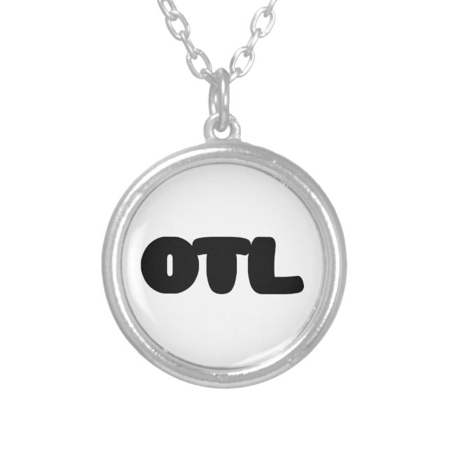 OTL Emoticon ~ Korean Slang Silver Plated Necklace (Front)