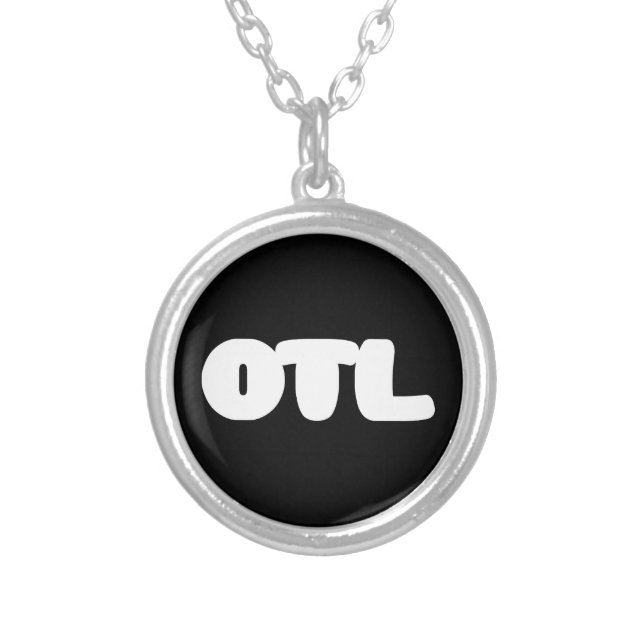 OTL Emoticon ~ Korean Slang Silver Plated Necklace (Front)